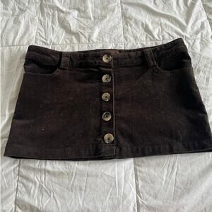 Brown Corduroy Micro Mini Button Detail Y2K Instabaddie Pinterestfamous Skirt
